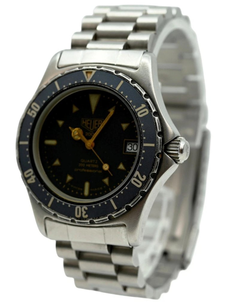 Heuer PreTag 34mm Midsize 2000 Series Blue Moon Dust Dial Watch Ref 972613
